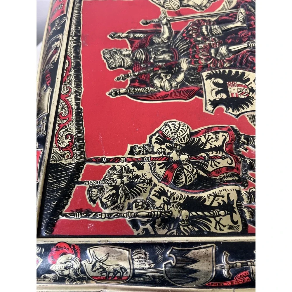 Vtg Germany E Otto Schmidt Large Tin Box Hinged Top Nurnberg Lebkuchen-Schmidt